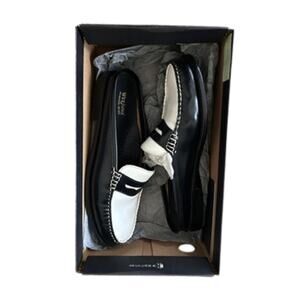 Classic Bass Weejuns Black White WYNN Mules Size 7